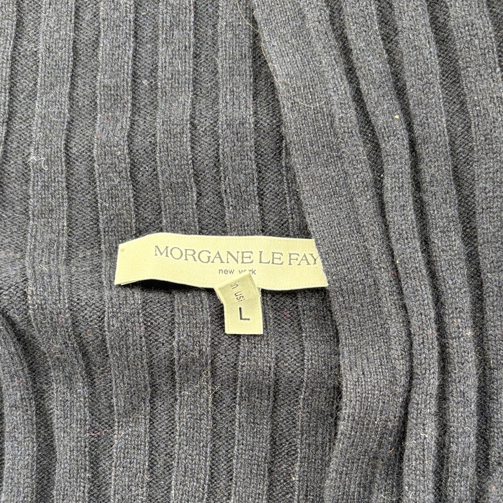 Morgane Le Fay Dark Blue Ribbed Cardigan - Size Large - Picture 10 of 12